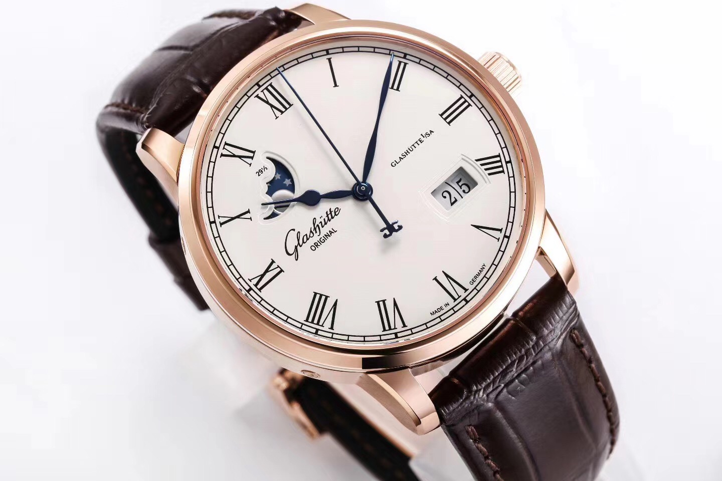 格拉苏蒂原创议员系列100-04-32-15-04月相男士机械手表