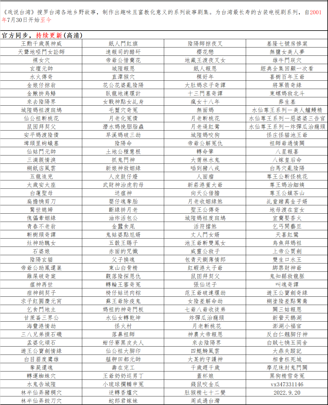 戏说台湾 电视剧(2001-2023)4000集全,更新中