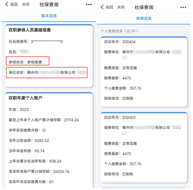 我的社保查询 明细图片