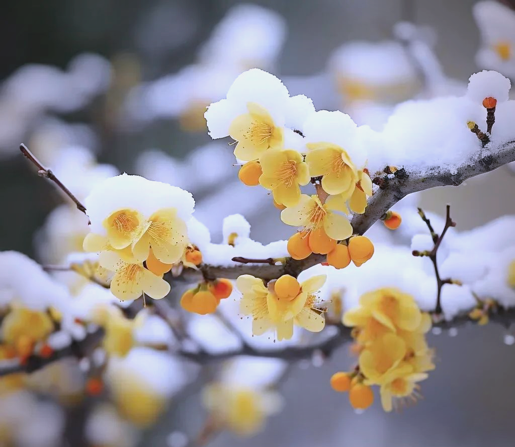 冬日腊梅盛开,清幽禅意盎然