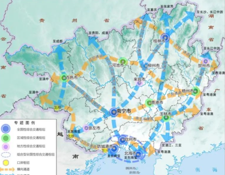 周邊及東盟主要城市3小時覆蓋,區內城市2小時通達,北部灣城市群1小時