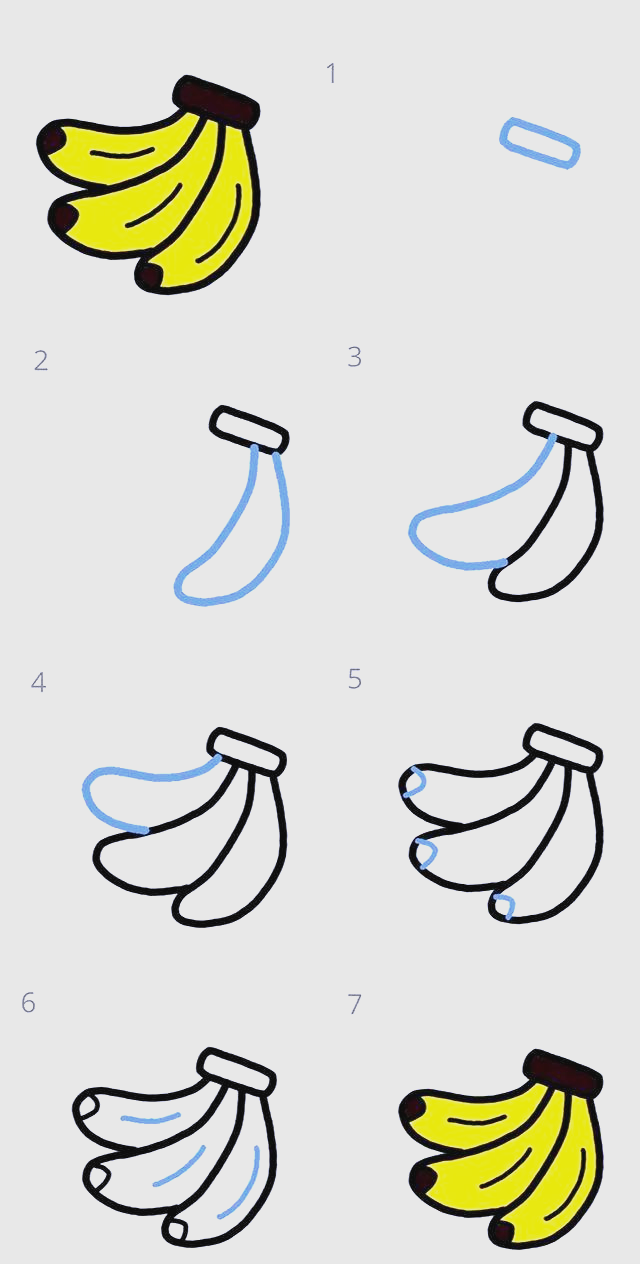 如何轻松绘制逼真的香蕉简笔画