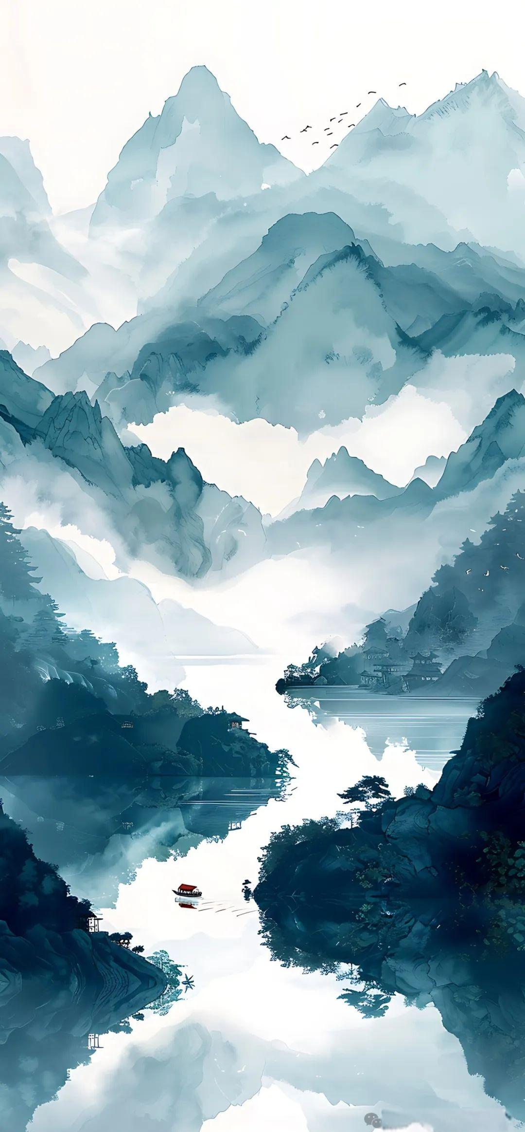 中国风壁纸探秘:水墨画中的车行画面