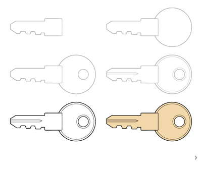 钥匙怎么画简单又漂亮 卡通开门钥匙画法详解