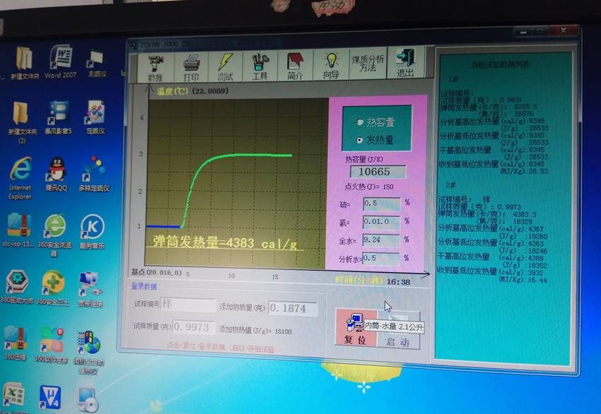 分析煤炭发热量检测过程中弹筒发热量与高位发热量和收到基低位发热量