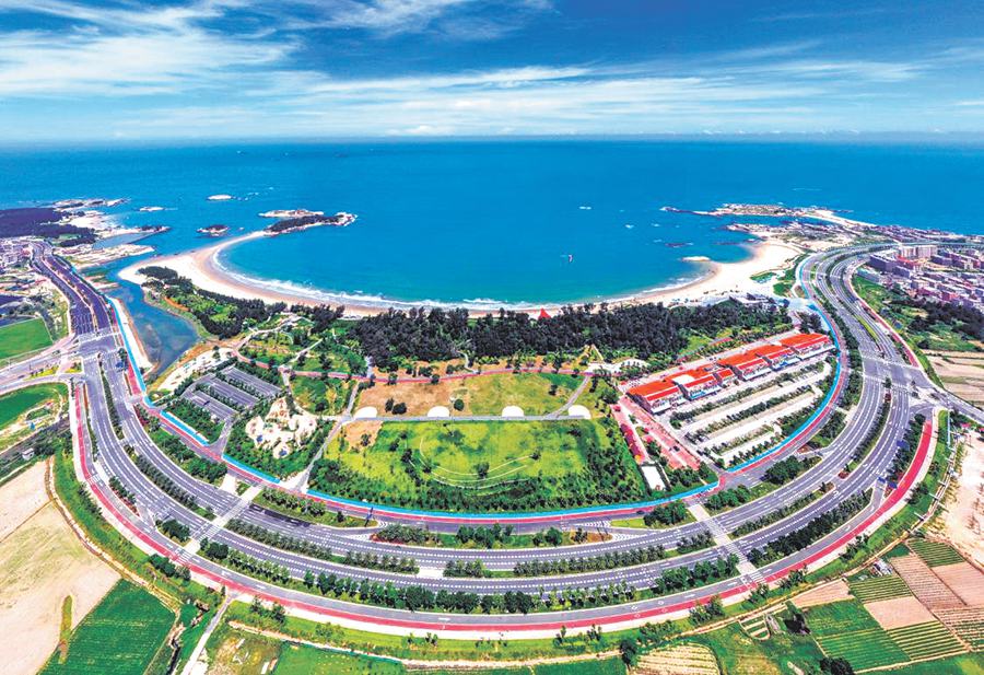 福建石狮迷人红塔湾 旅游打卡地