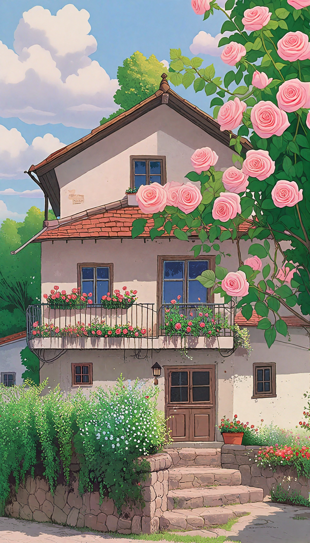 宫崎骏动画风格的秘密花园壁纸,展现自然之美与治愈力量