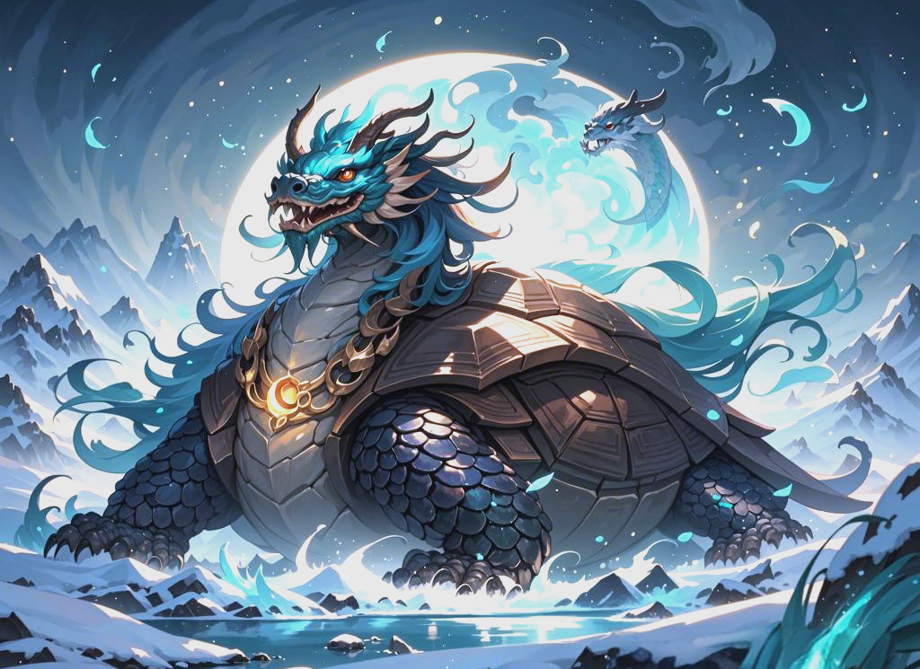 《山海经·海外西经》中的玄武:龟蛇相缠的神兽形象与多重象征意义