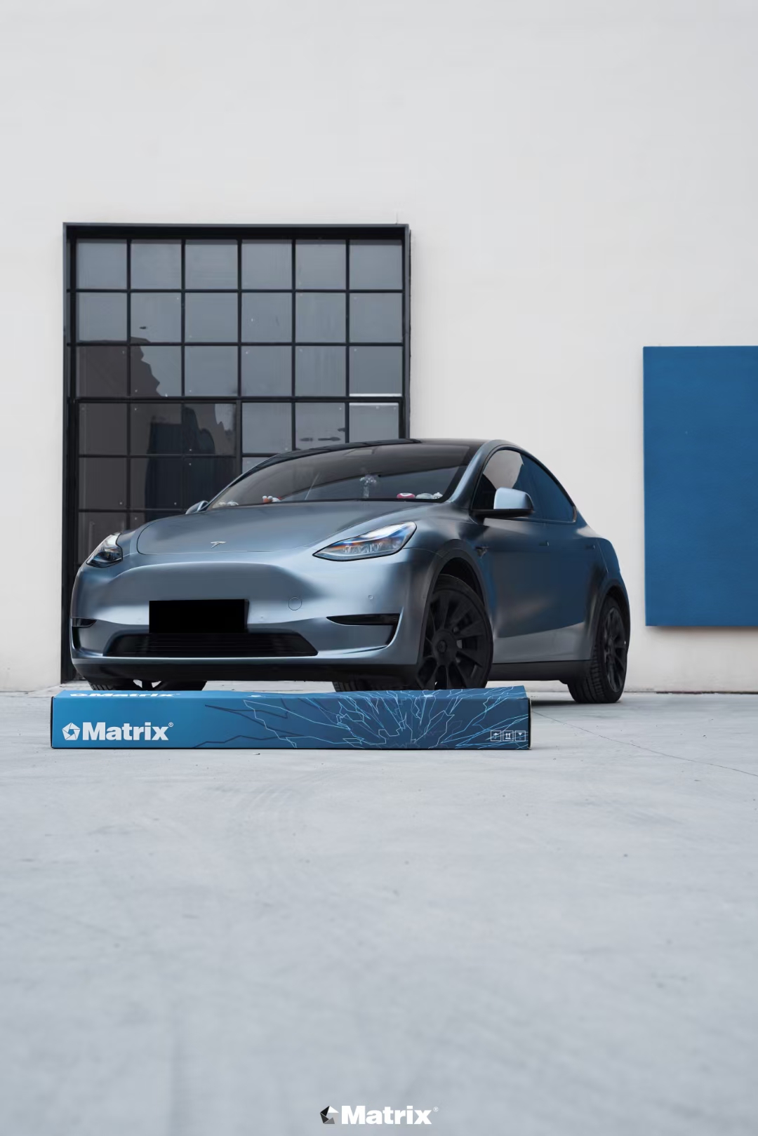 特斯拉modely-matrix矩阵改色膜电光风暴蓝,宁静沉稳时尚感