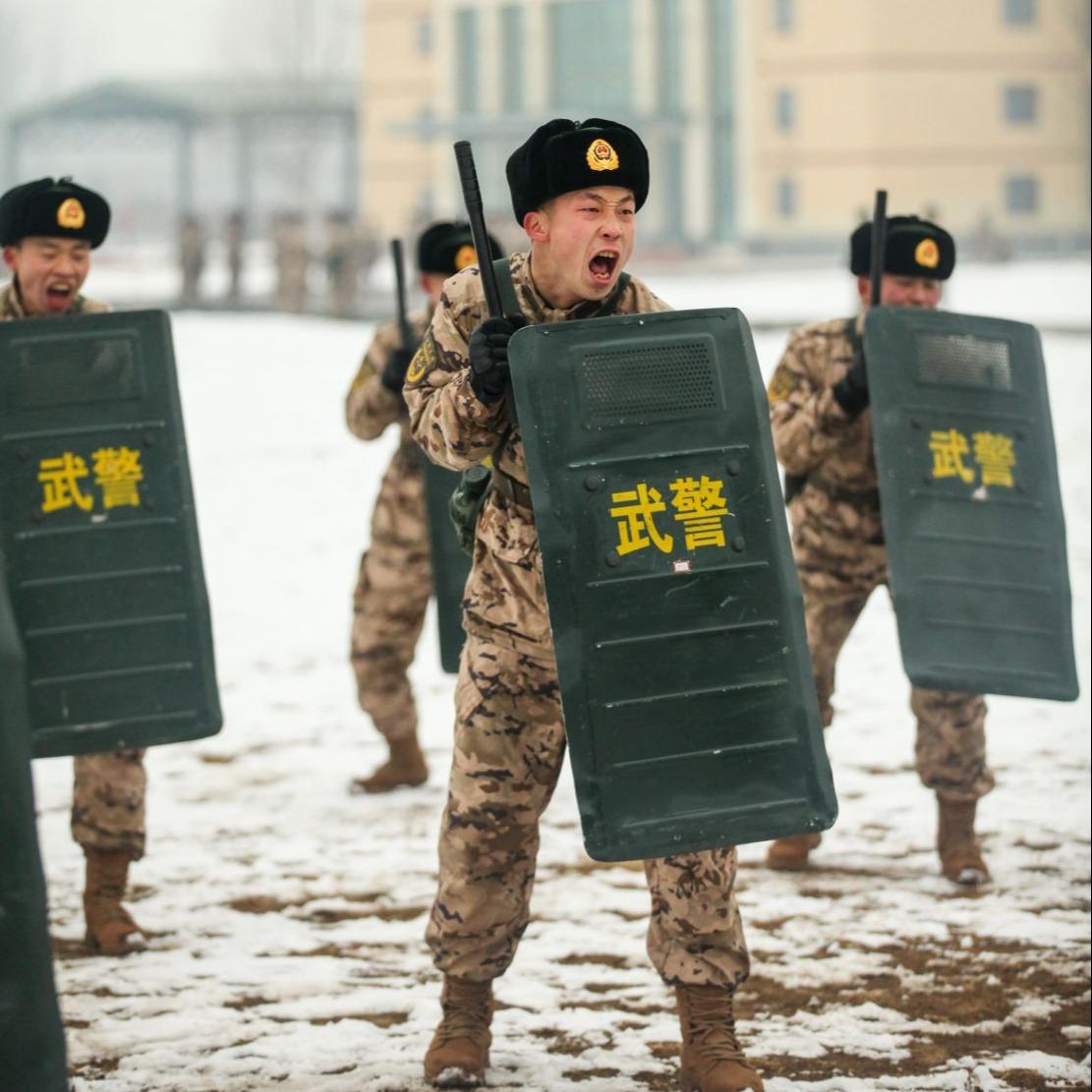 风雪中的军人图片图片