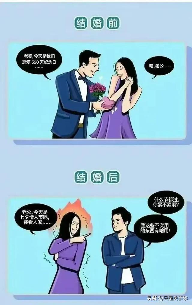 漫画:男人女人都是婚前婚后的两面派