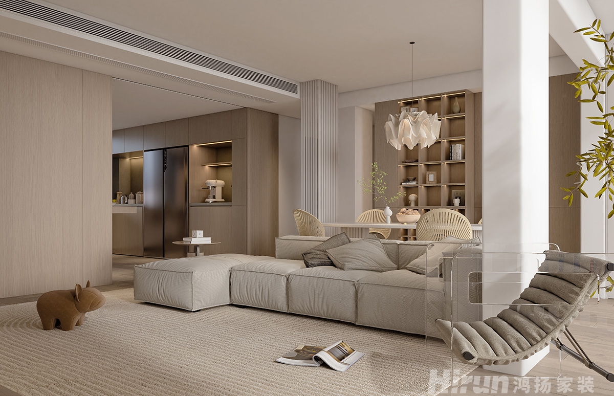 鸿扬家装 袁家岭店 恒高紫荆126㎡北欧之光三居室 装修效果图