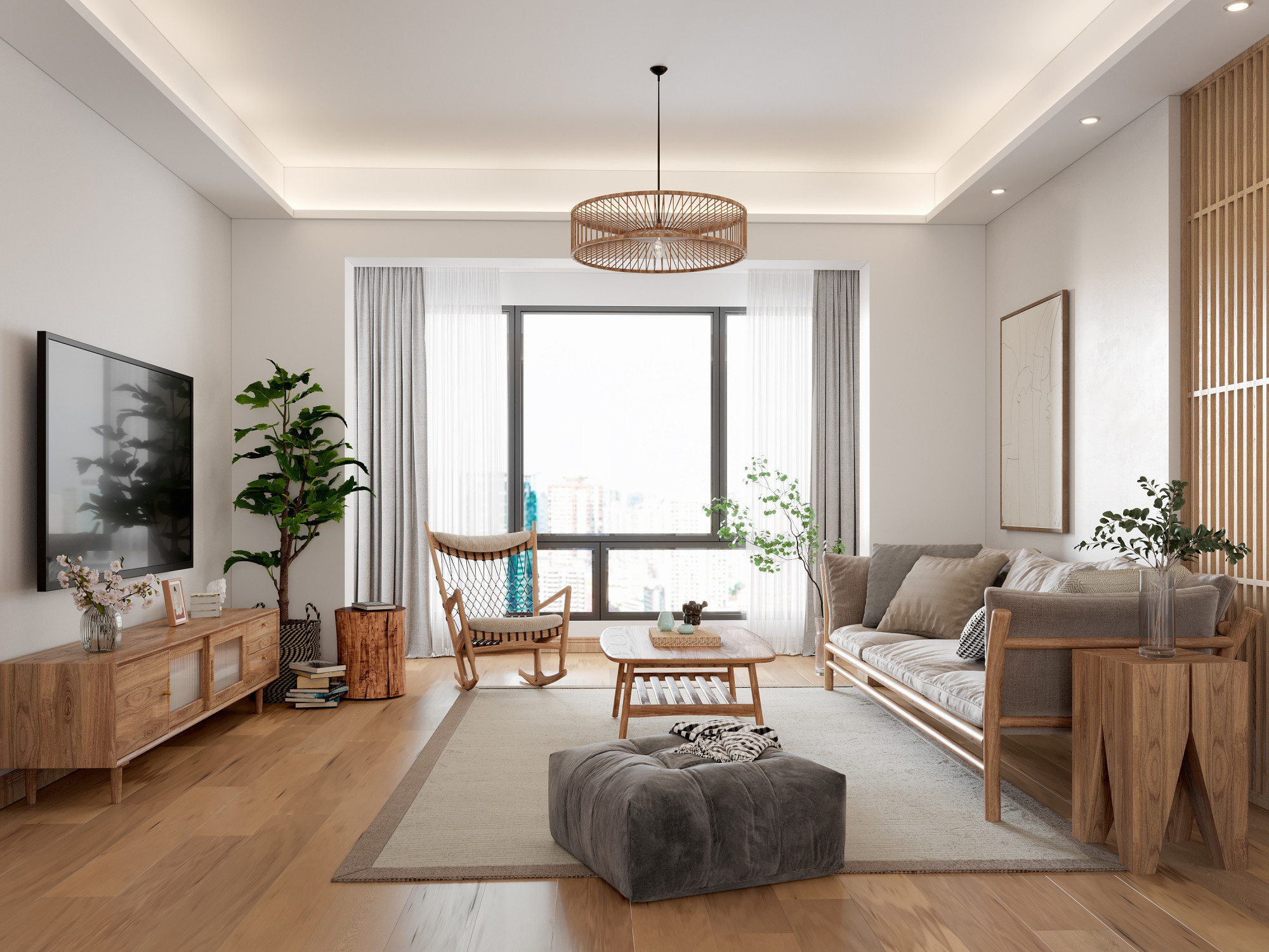 别墅装修——原木色新中式装修,清雅文艺的小别墅