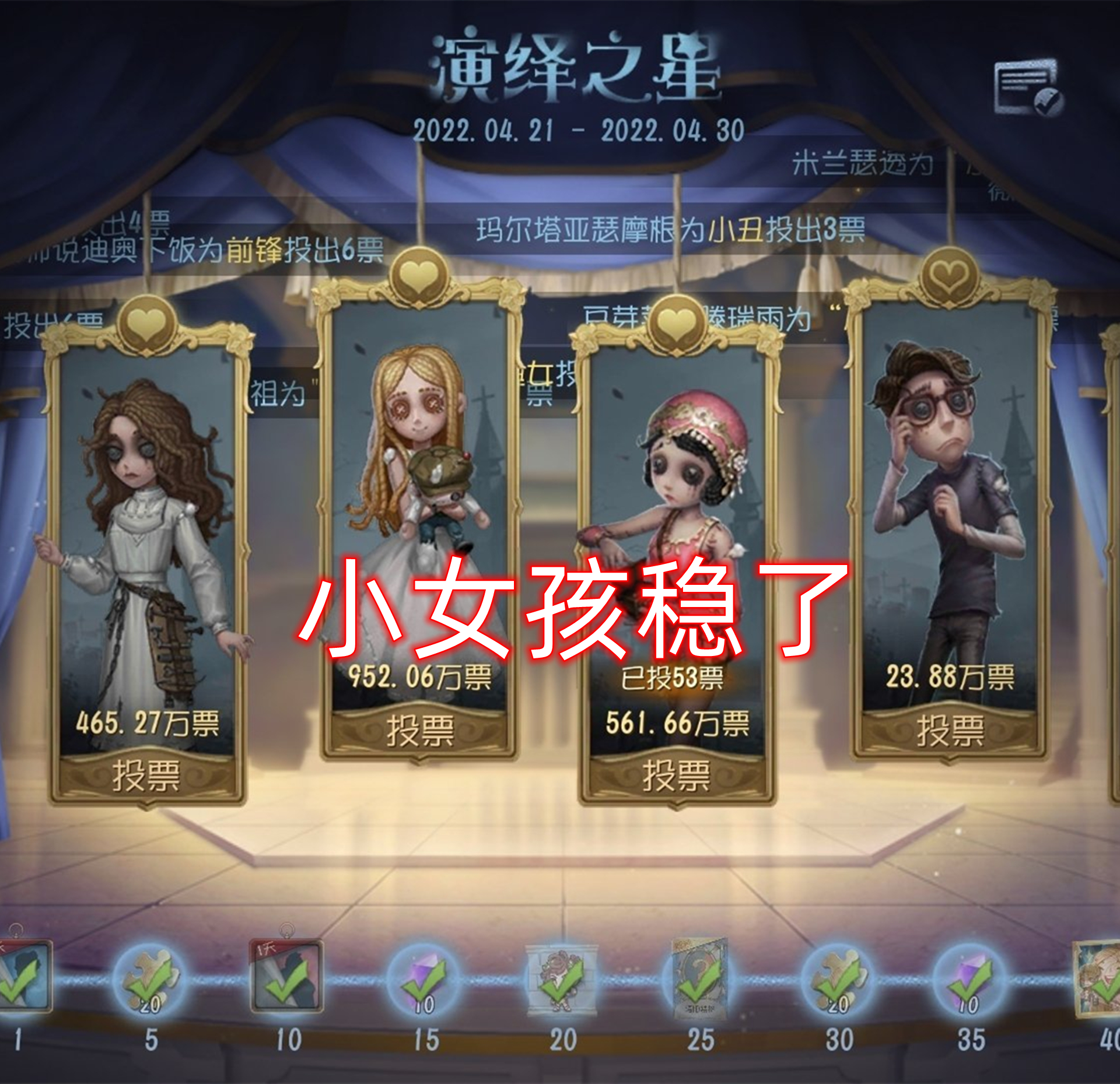 第五人格:演绎之星投票谁才是垫底王?倒数第一居然不是律师