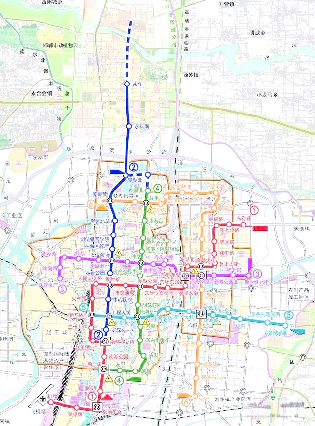 邯郸轨道交通线网规划概览:近期启动的1号线和4号线