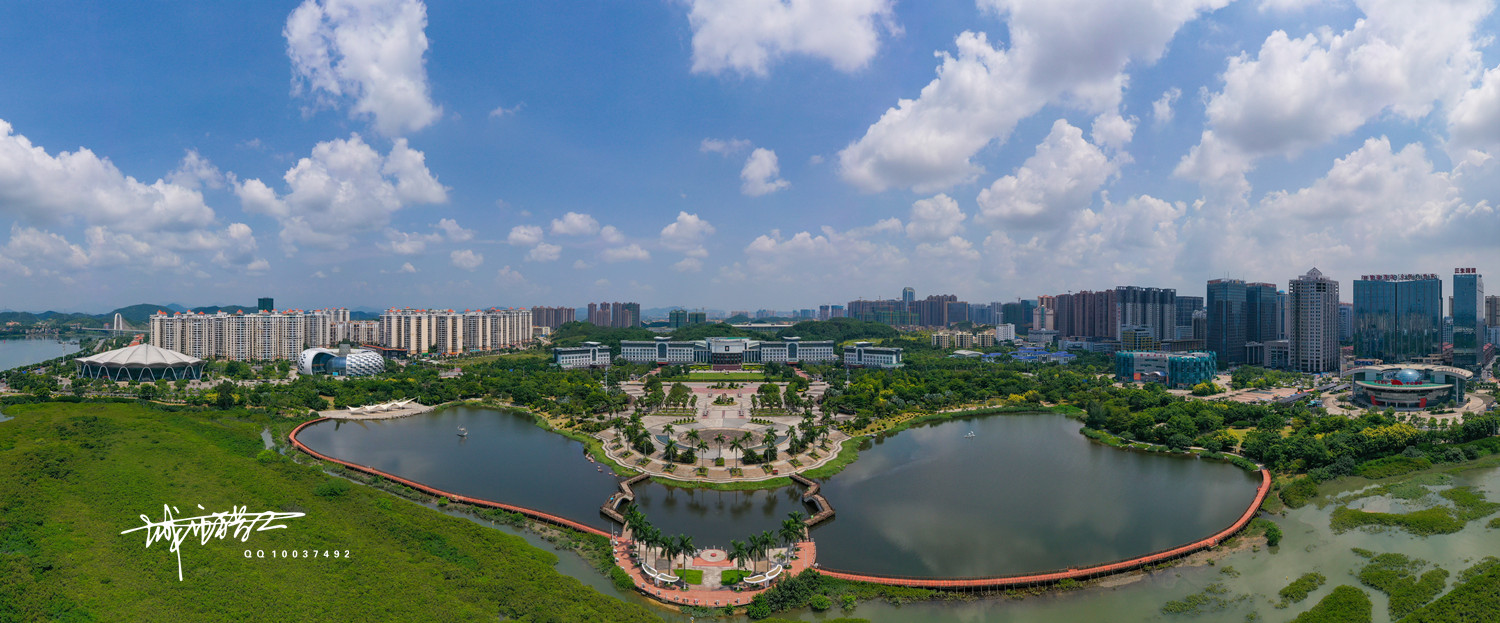 航拍防城港北部灣海洋文化公園紅樹林