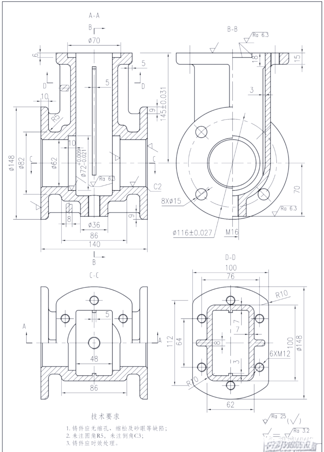 零件图解当需要打开阀门时,逆时针转动手轮,阀门会上升,从而打开阀体