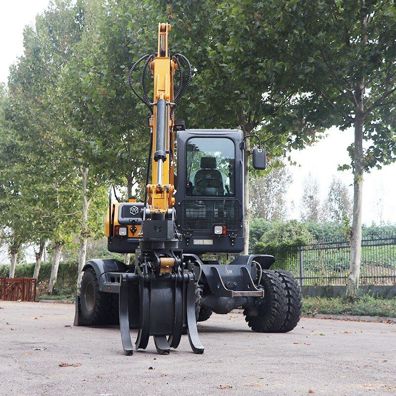 个人急售二手新源75抓木机 二手轮式挖掘机