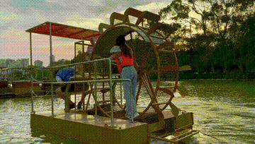 网红风车船!西湖公园也有了!