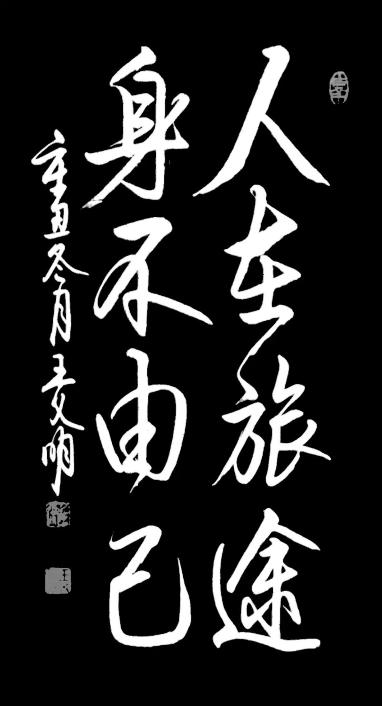 王文明书法欣赏:人在旅途,身不由己