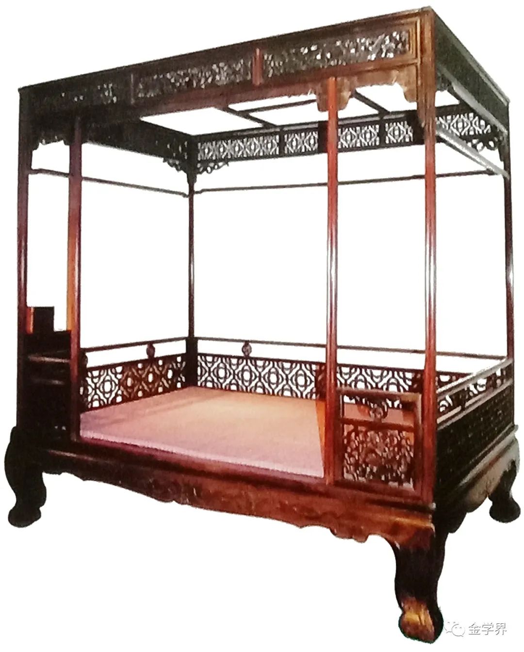 明代黄花梨木六柱式架子床