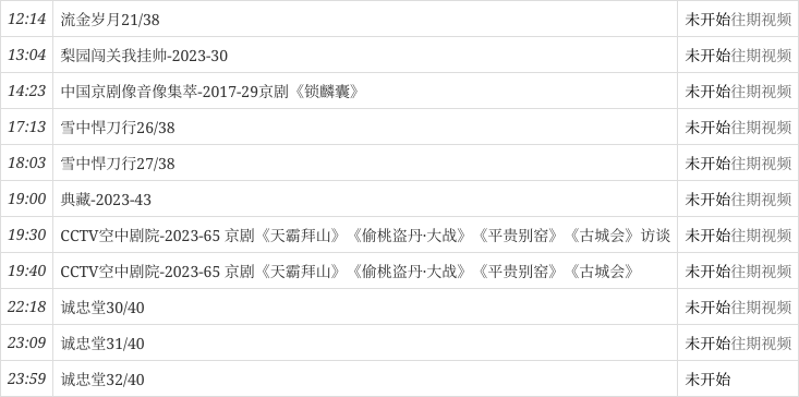 8月9日(星期三)cctv8节目预告