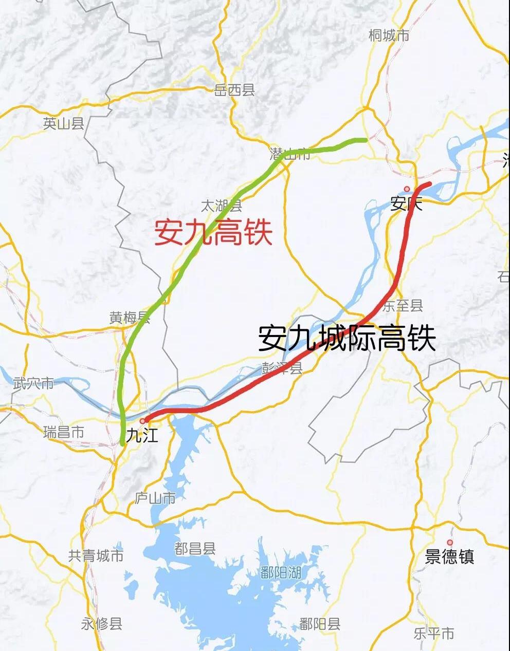 安庆至九江高铁线路图图片