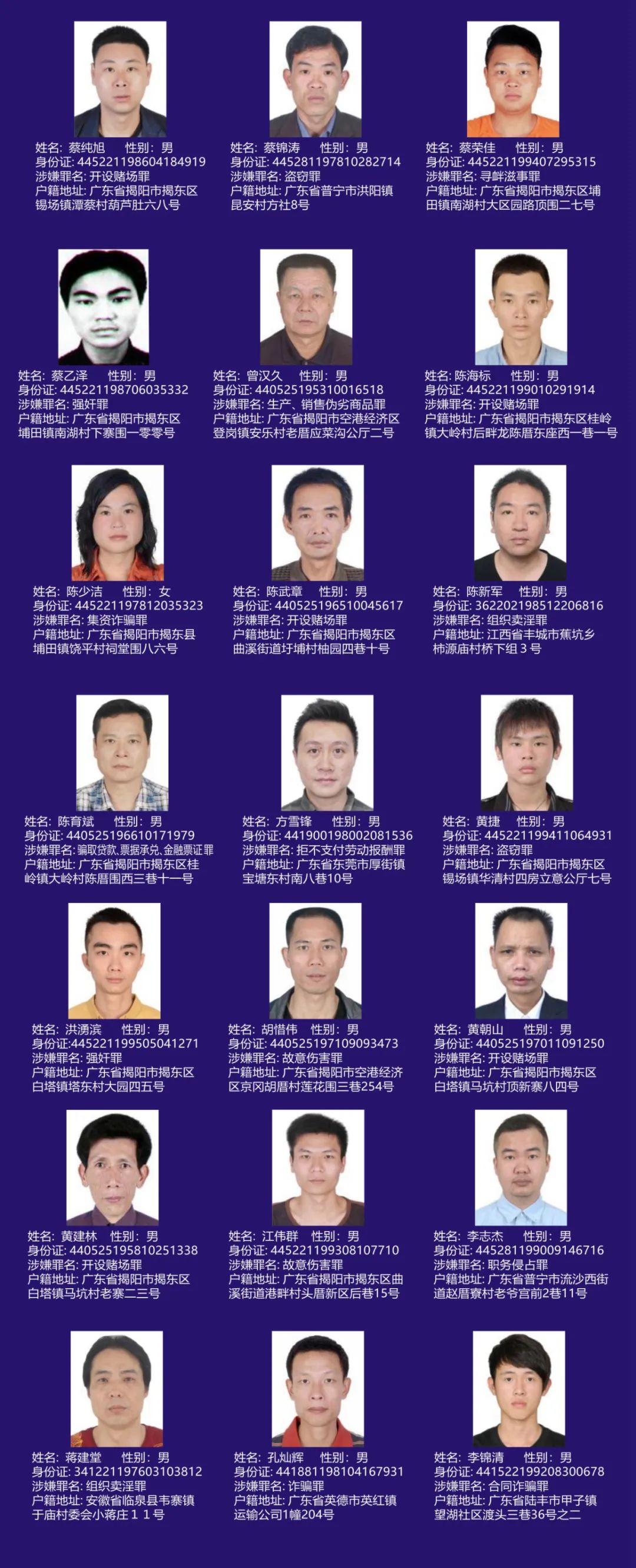 悬赏追捕,这48名男女