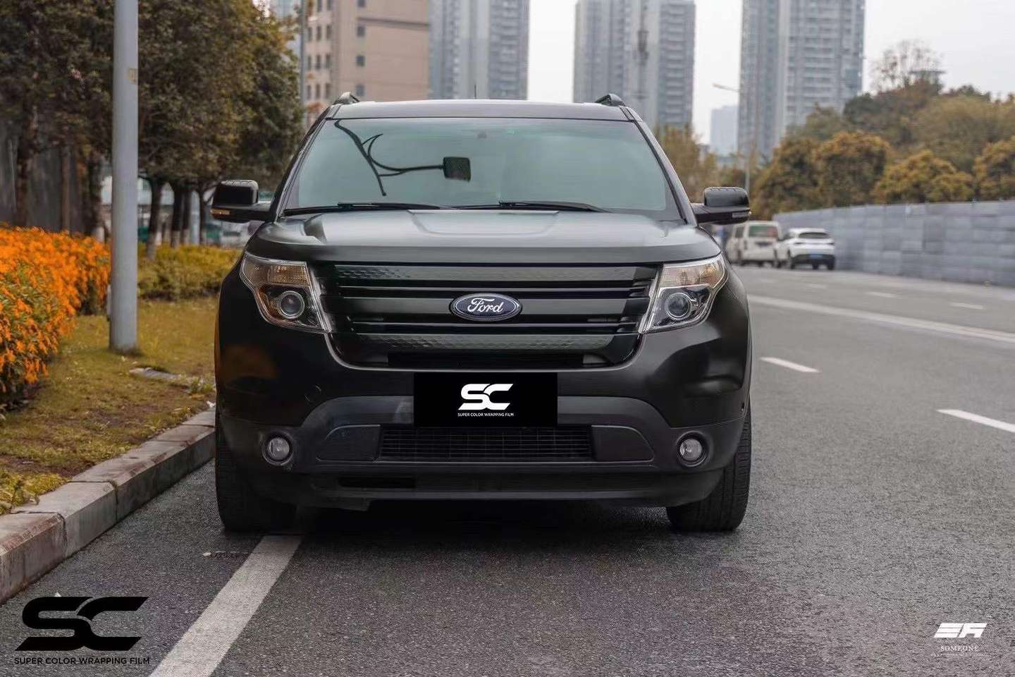 全车黑化!福特锐界车身贴膜sc改色膜陶瓷黑