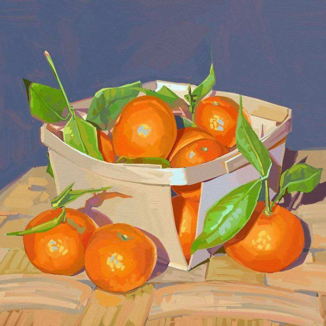 3位画家笔下光感十足,令人垂涎欲滴的水果油画作品欣赏