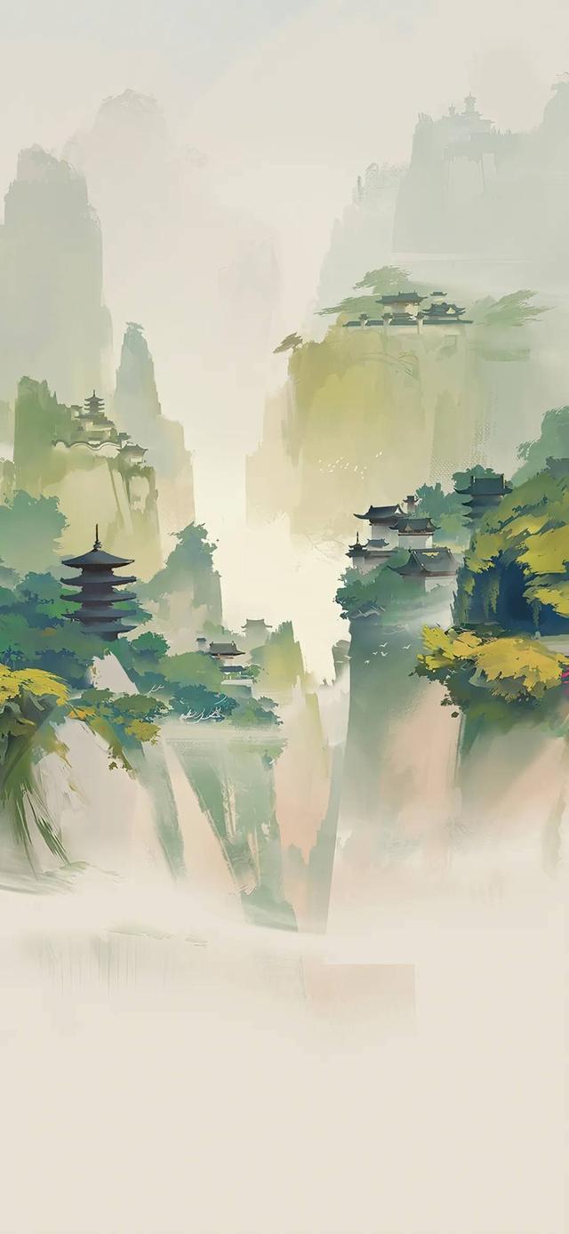 国风山水壁纸|浮云一别后,流水十年间