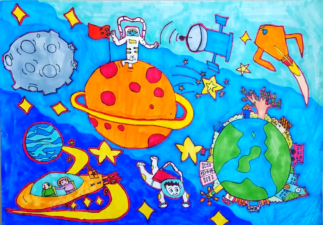 乌鲁木齐市"火星奇遇记"科普绘画大赛优秀作品赏析