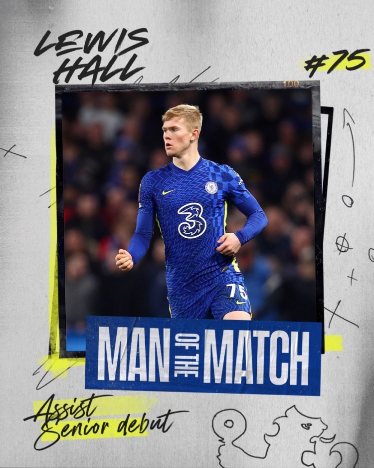 首秀送出助攻!17岁小将霍尔当选本轮足总杯切尔西队内最佳