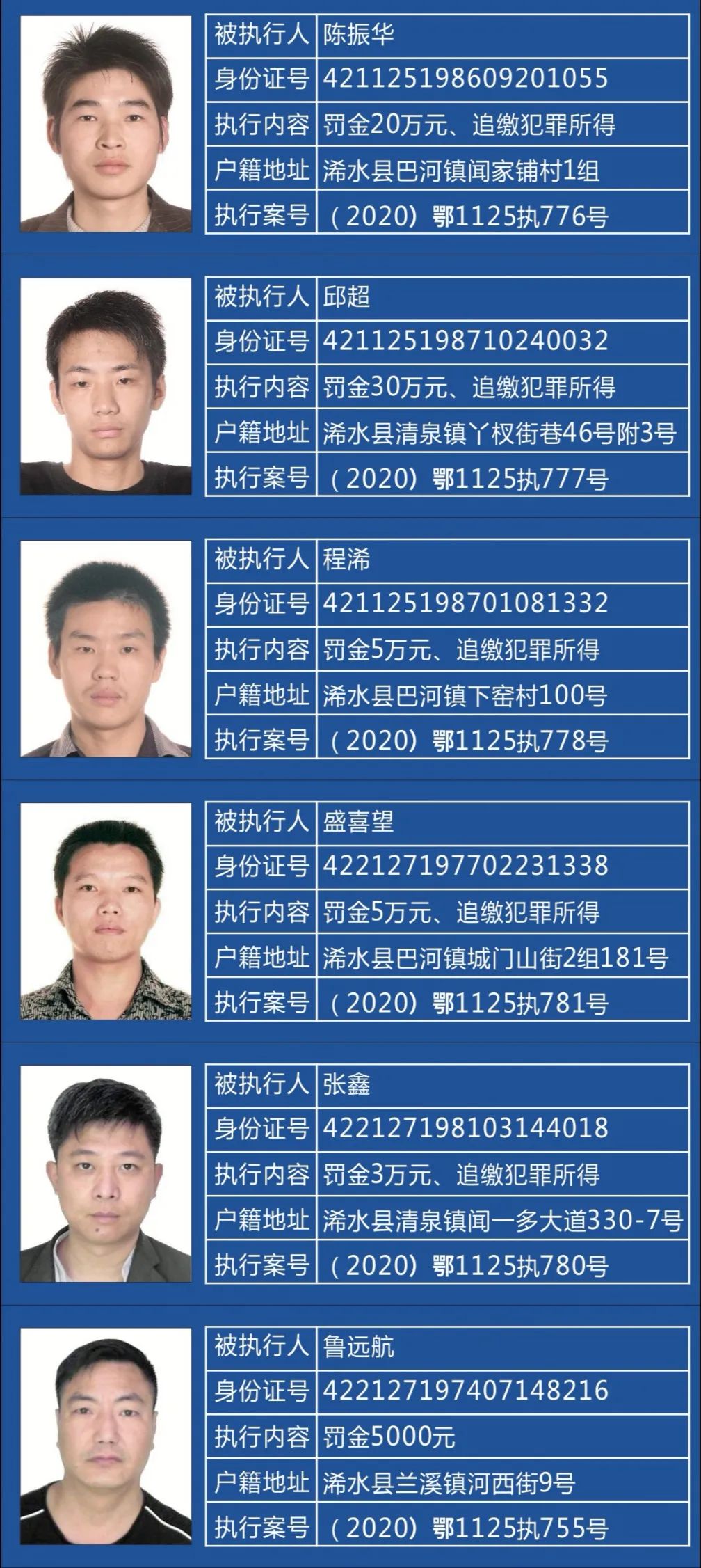 浠水县人民法院关于公开征集涉黑恶案件被执行人财产线索的通告(第1号