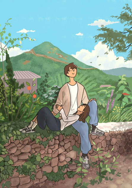 12张可以做壁纸的情侣插画