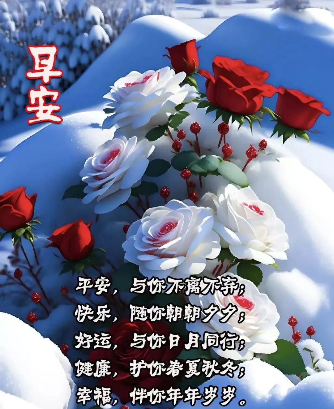 冬日早晨温馨祝福图片集,传递暖心问候与祝福