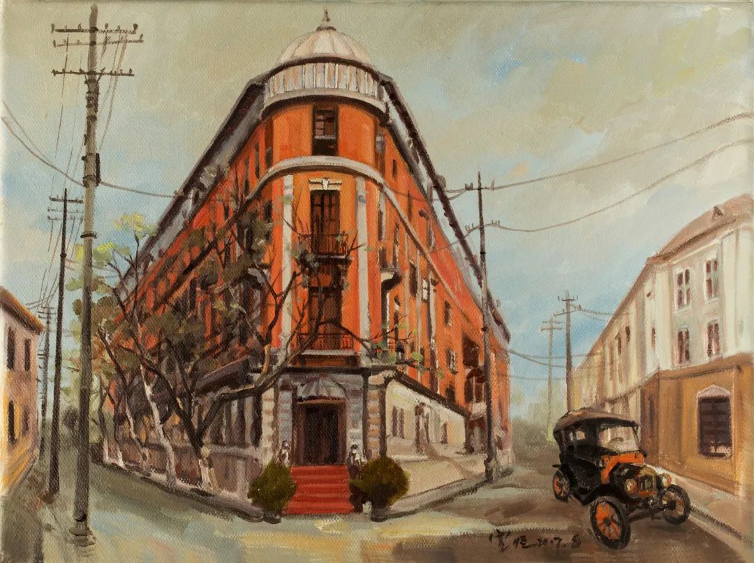 青年画家捐赠46幅武汉百年建筑油画给光谷这家博物馆将常设展出