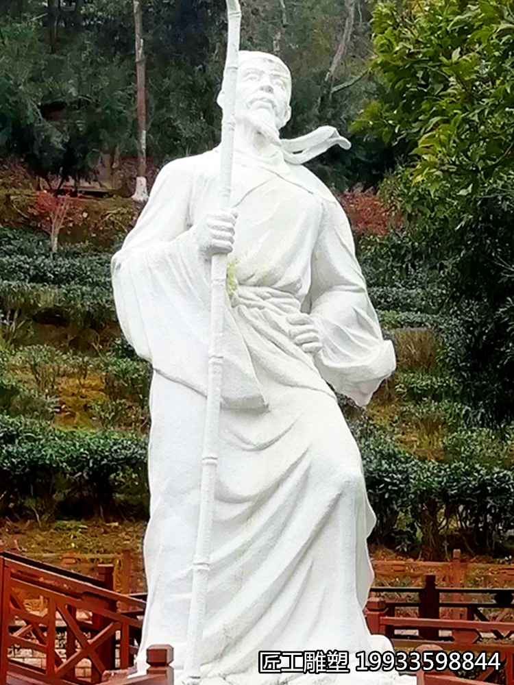 汉白玉徐霞客石雕像 明代地理学家人物雕塑