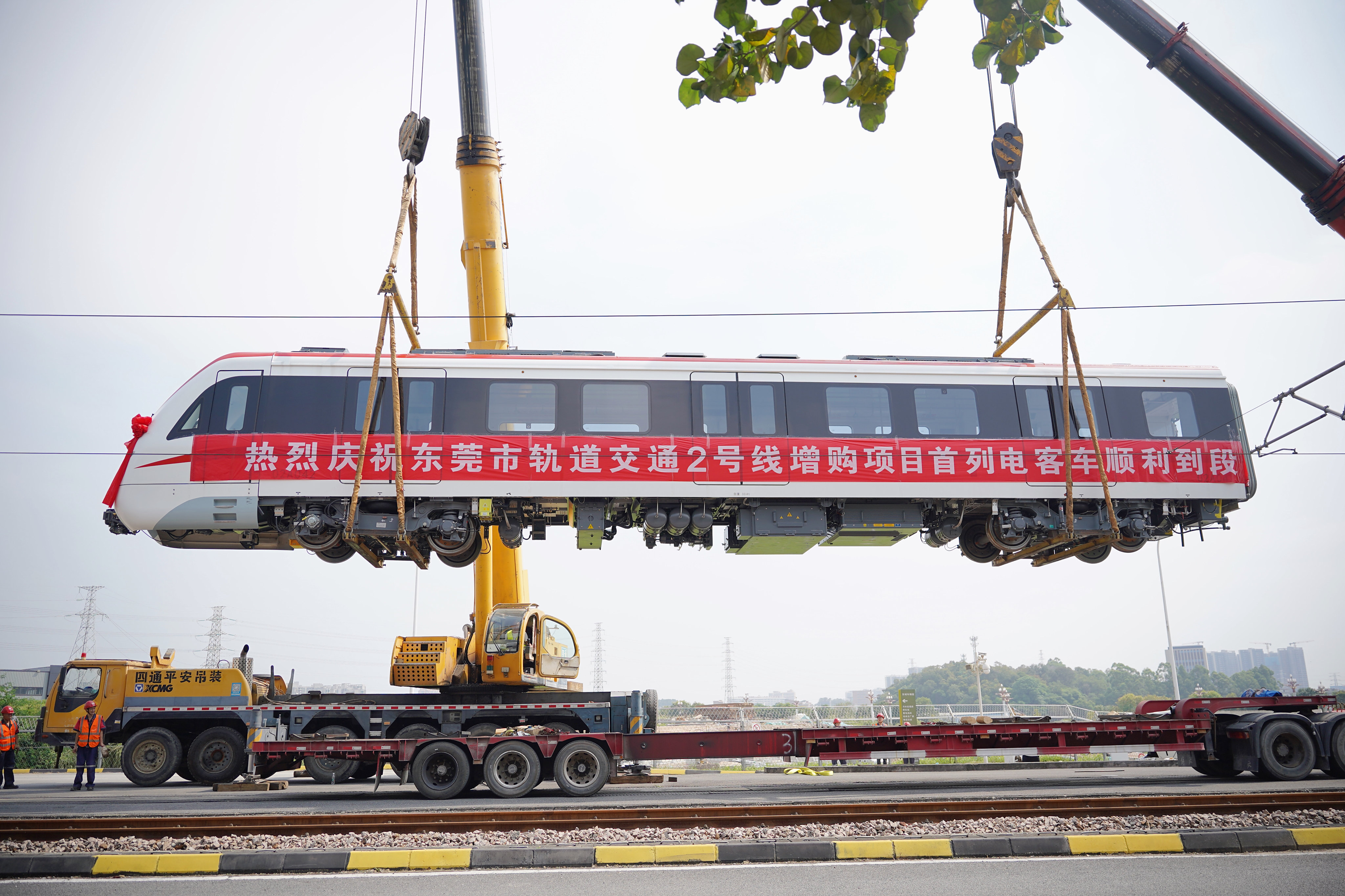 视频|喜提新车!东莞轨道交通2号线车辆增购项目首列车亮相