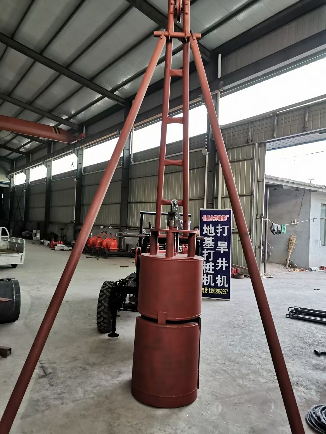 洛阳铲打桩机下落重力和卷扬机提升力配比关系