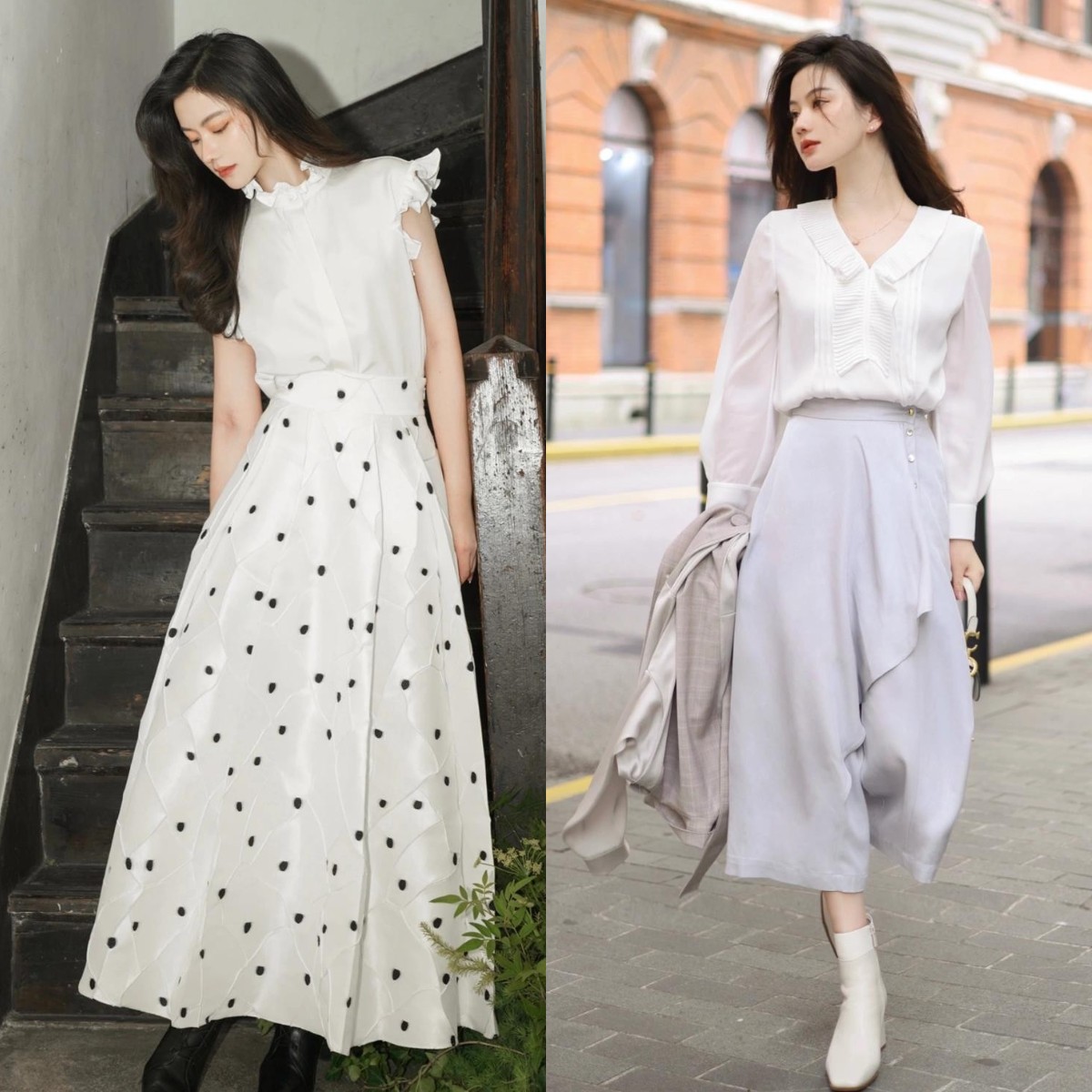 30岁女人穿半身裙要选对上衣,今年流行这样穿,知性优雅有女人味