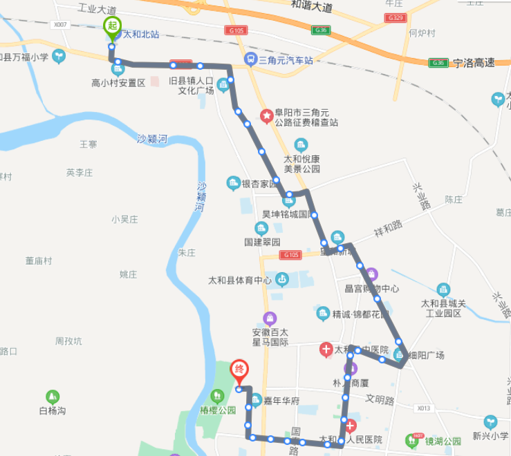 安徽太和火車北站途經公交車線路乘坐點及其運行時間