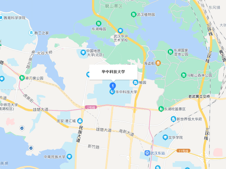 华中科技大学地址示意图