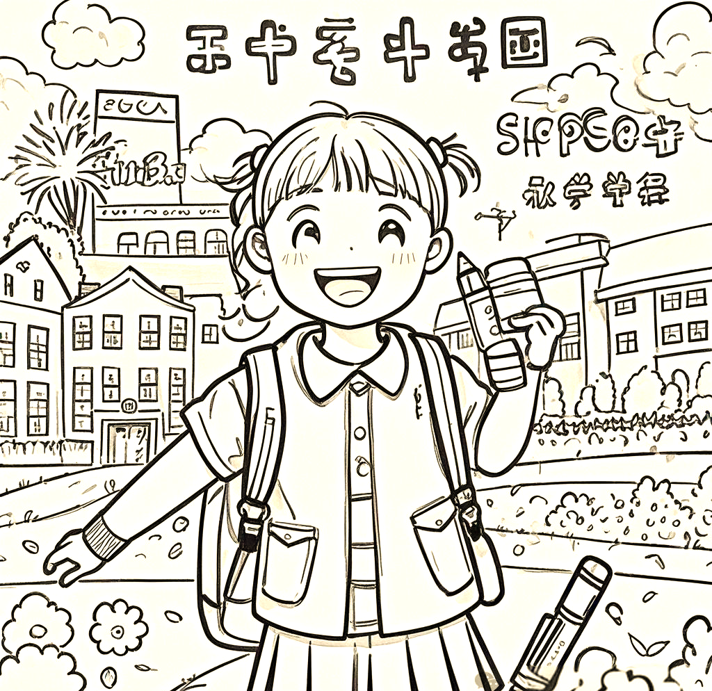 开学季的校园画卷,描绘无数小学新生的憧憬与活力
