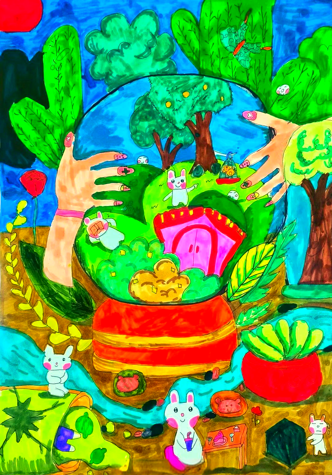 绘就绿色家园:保护水资源与践行低碳生活的艺术追求