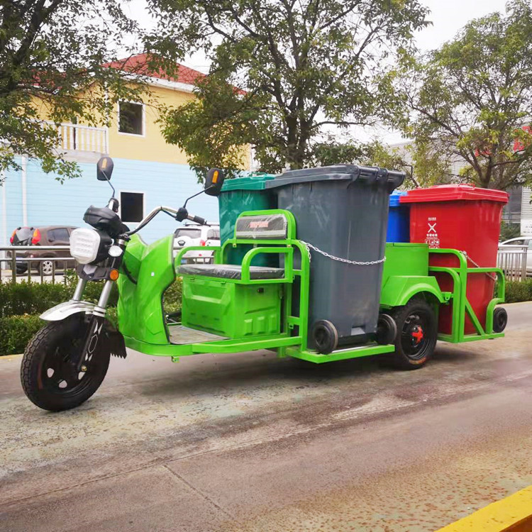 鲁环电动四桶垃圾车,拉垃圾桶的电动车