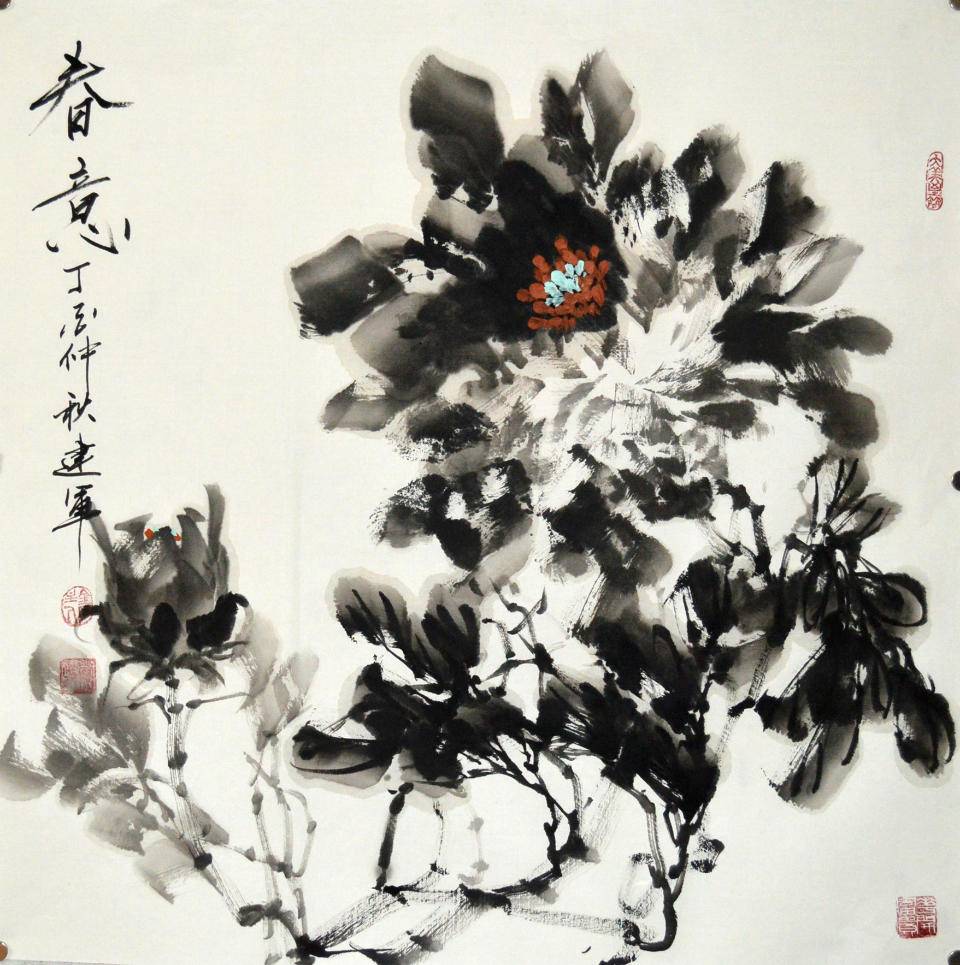 三乐堂书画|黄建军|我看水墨牡丹