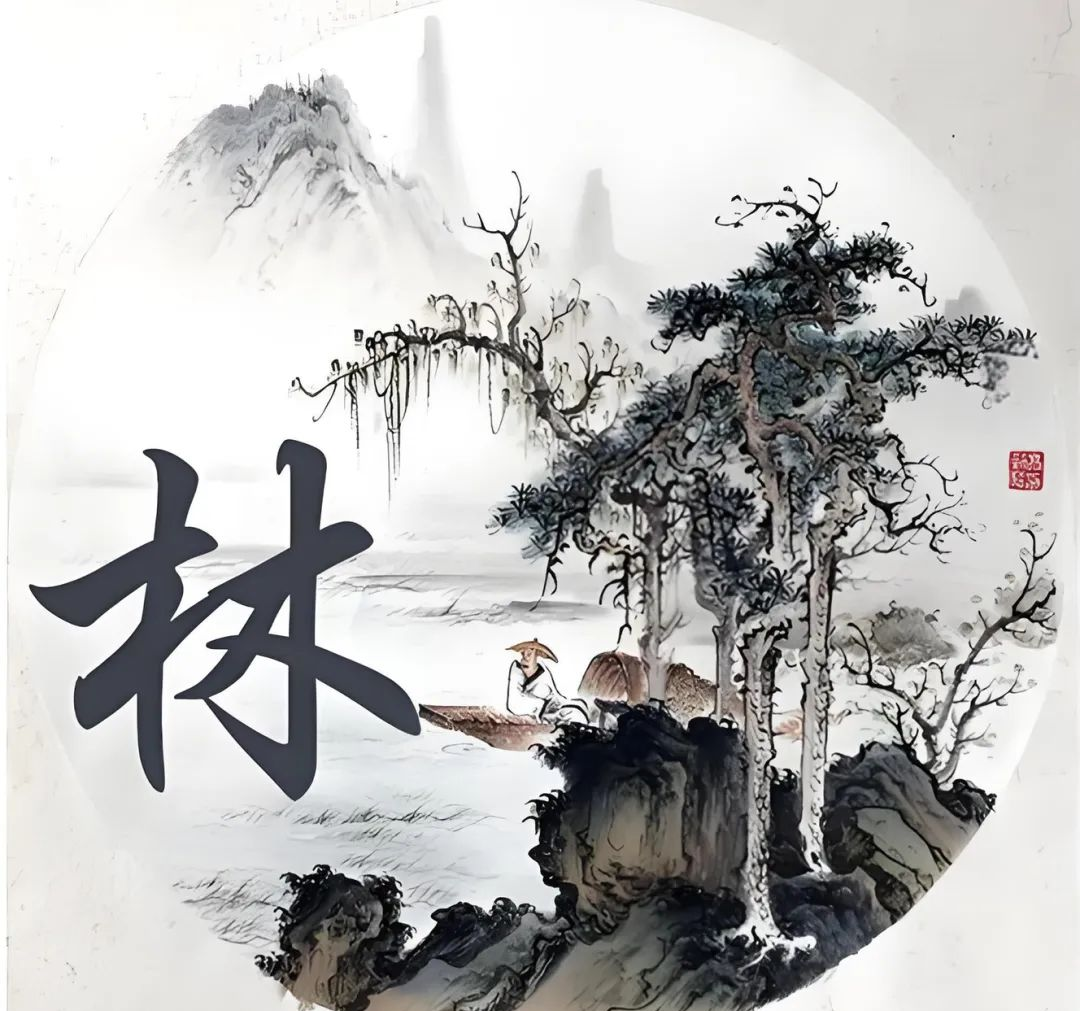 多种姓氏山水画头像,林,高姓氏的漂亮选择