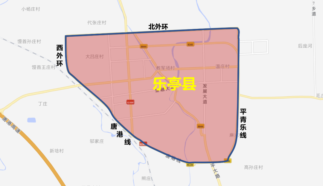 唐山市区限行区域地图图片