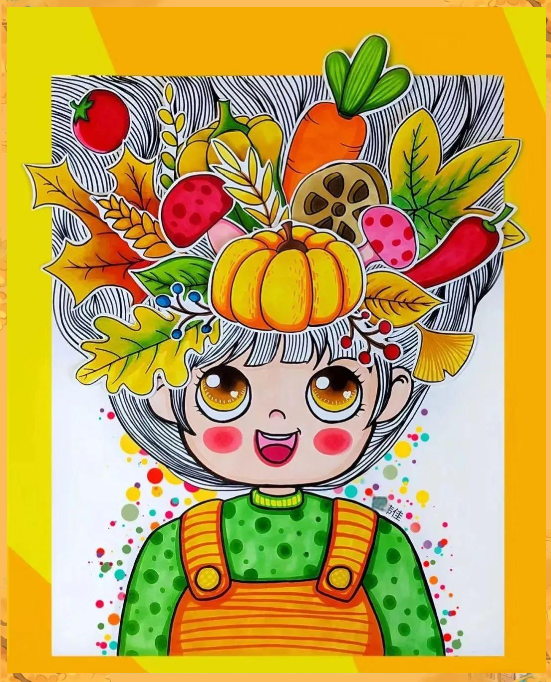 探索秋日灵感:精选儿童美术范画展现多样创意主题